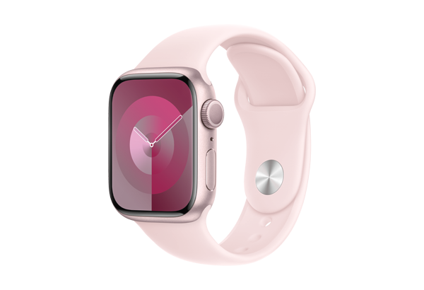 
                                                                                    Apple Watch Series 9 GPS + Cellular 45mm Pink Aluminium Case with Light Pink Sport Band - S/M                                        