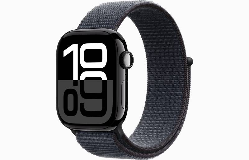 
                                                                                    Apple Watch Series 10 GPS 42mm Jet Black Aluminium Case with Ink Sport Loop                                        