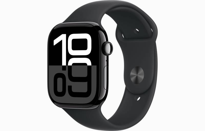 
                                                                                    Apple Watch Series 10 GPS + Cellular 46mm Jet Black Aluminium Case with Black Sport Band - S/M                                        