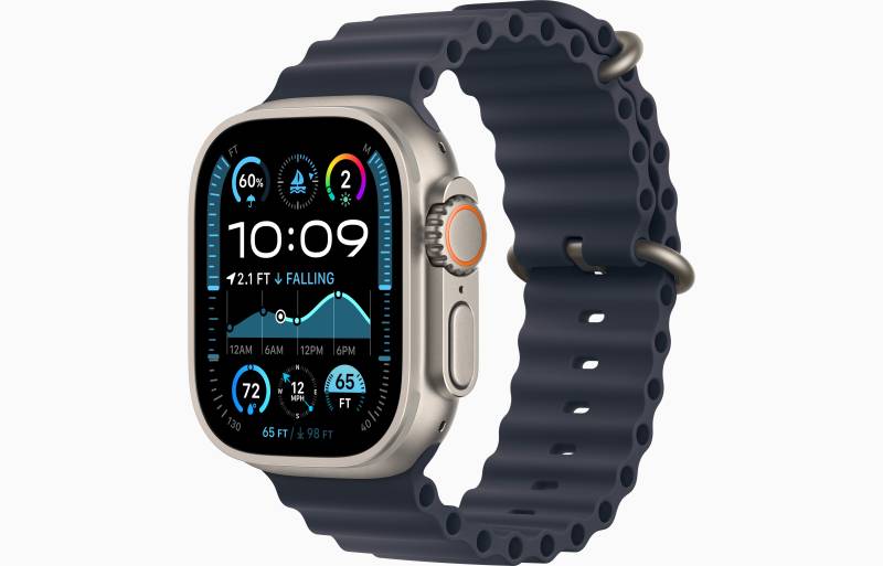 
                                                                                    Apple Watch Ultra 2 GPS + Cellular 49mm Natural Titanium Case with Navy Ocean Band                                        