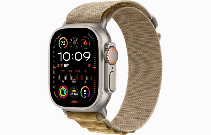 
                                                                                    Apple Watch Ultra 2 GPS + Cellular 49mm Natural Titanium Case with Tan Alpine Loop - Large                                        