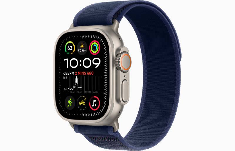 
                                                                                    Apple Watch Ultra 2 GPS + Cellular 49mm Natural Titanium Case with Blue Trail Loop - M/L                                        