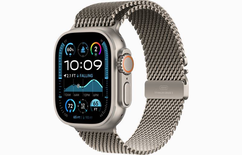 
                                                                                    Apple Watch Ultra 2 GPS + Cellular 49mm Natural Titanium Case with Natural Titanium Milanese Loop - S                                        