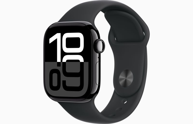 
                                                                                    Apple Watch Series 10 GPS 46mm Jet Black Aluminium Case with Black Sport Band - S/M                                        