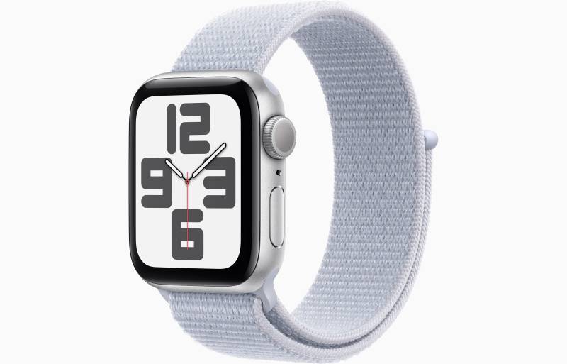 
                                                                                    Apple Watch SE GPS 40mm Silver Aluminium Case with Blue Cloud Sport Loop                                        