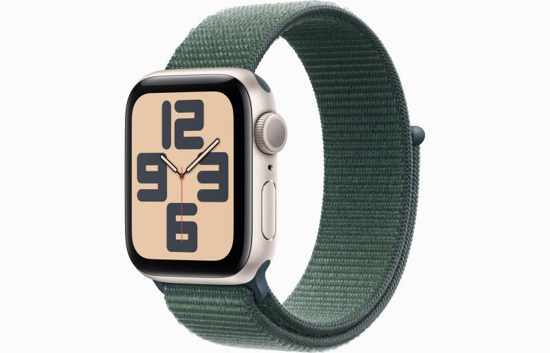 
                                                                                    Apple Watch SE GPS 40mm Starlight Aluminium Case with Lake Green Sport Loop                                        