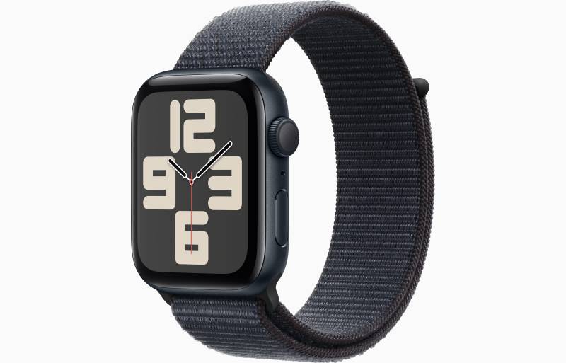 
                                                                                    Apple Watch SE GPS 44mm Midnight Aluminium Case with Ink Sport Loop                                        