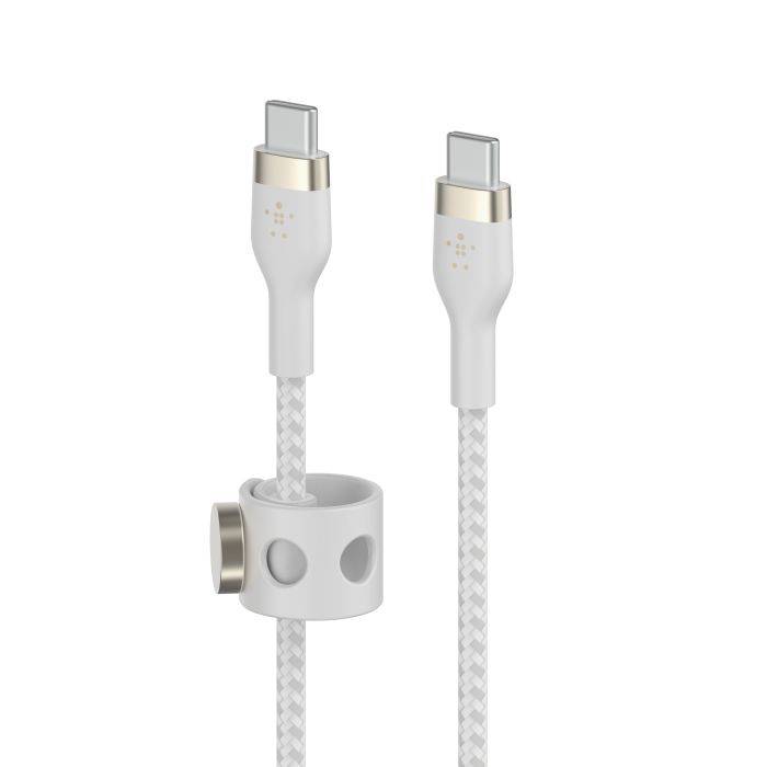 
                                                                                    Belkin BOOST CHARGE PRO Flex USB-C to USB-C 2.0, Braided Silicone Cable - 1M - White                                        