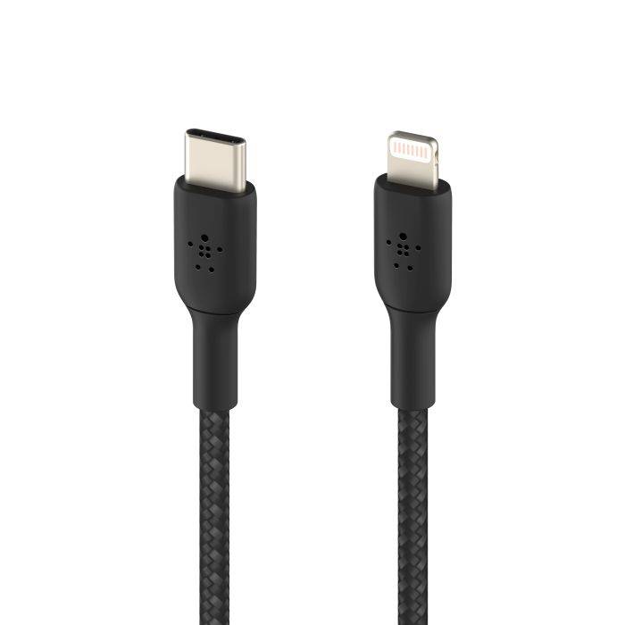 
                                                                                    Belkin BOOST CHARGE USB-C to Lightning Cable, Braided - 1M - Black                                        