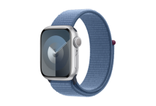 Apple Watch Series 9 GPS + Cellular 45mm Silver Aluminium Case with Winter Blue Sport Loop