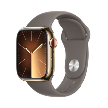 Apple Watch Series 9 GPS + Cellular 45mm Gold Stainless Steel Case with Clay Sport Band - M/L
