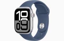 Apple Watch Series 10 GPS 42mm Silver Aluminium Case with Denim Sport Band - S/M