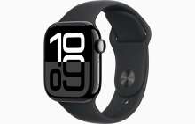 Apple Watch Series 10 GPS 42mm Jet Black Aluminium Case with Black Sport Band - S/M