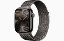 Apple Watch Series 10 GPS + Cellular 42mm Slate Titanium Case with Slate Milanese Loop