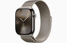 Apple Watch Series 10 GPS + Cellular 46mm Natural Titanium Case with Natural Milanese Loop - S/M