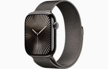 Apple Watch Series 10 GPS + Cellular 46mm Slate Titanium Case with Slate Milanese Loop - S/M