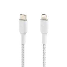 Belkin BOOST CHARGE USB-C to Lightning Cable, Braided - 1M - White